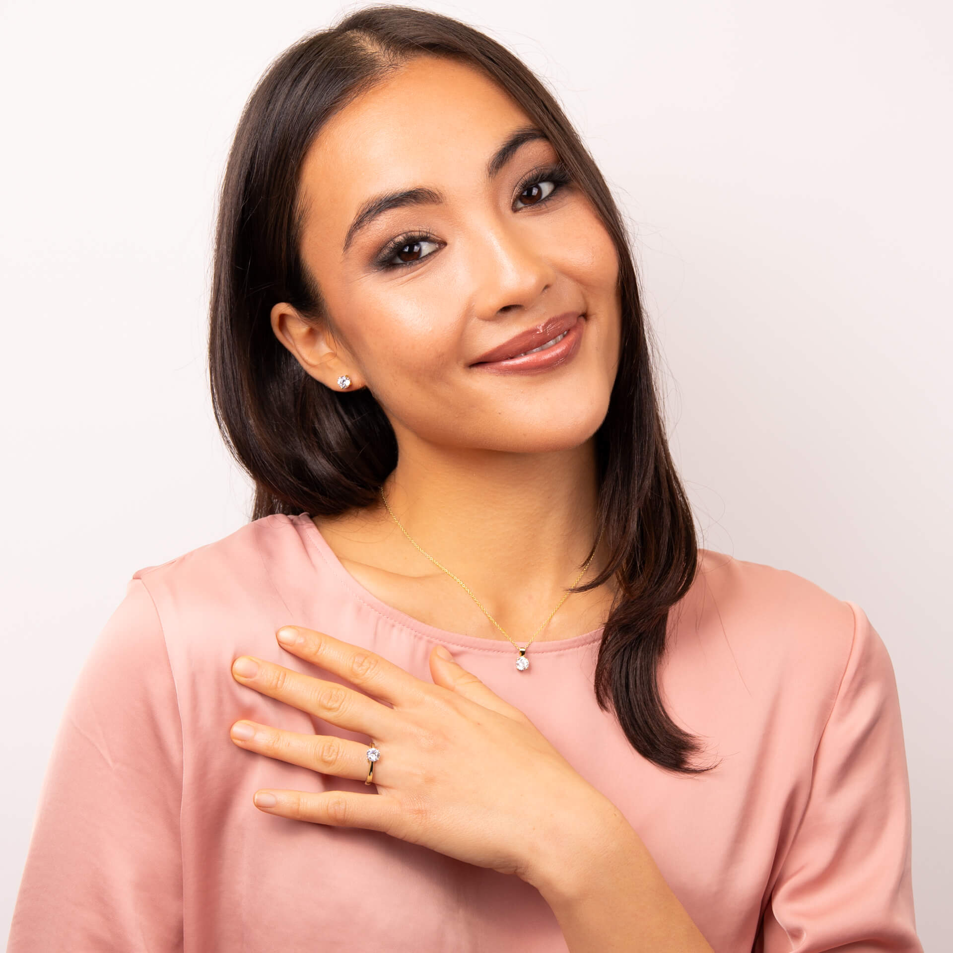 Diamonfire Four Claw Carat Stud Earrings
