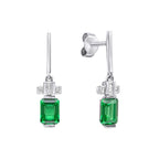 Diamonfire Emerald Cut Zirconia Drop Earrings