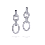 Diamonfire Open Oval Chain Link Drop Earrings
