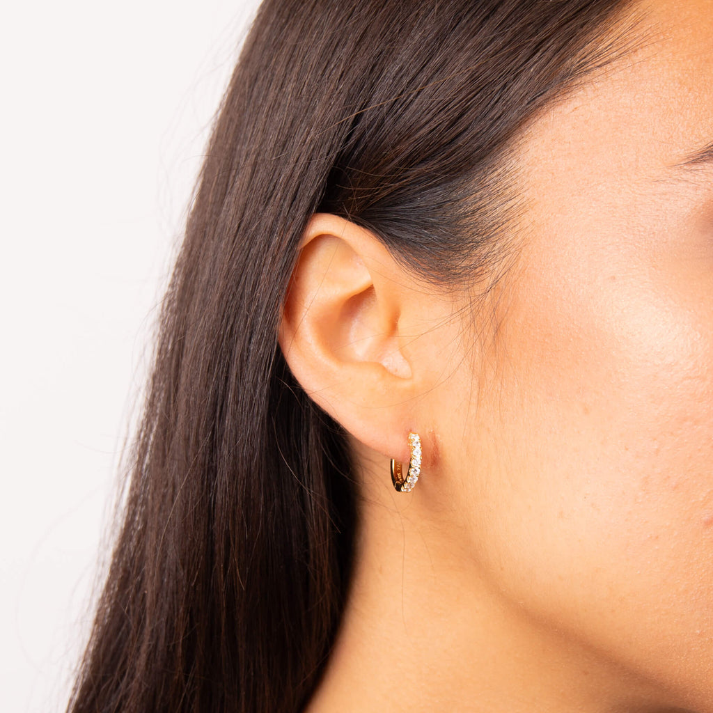 Diamonfire Claw Set Zirconia Hoop Earrings