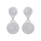 Beginnings Channel Set Circular Drop Earrings