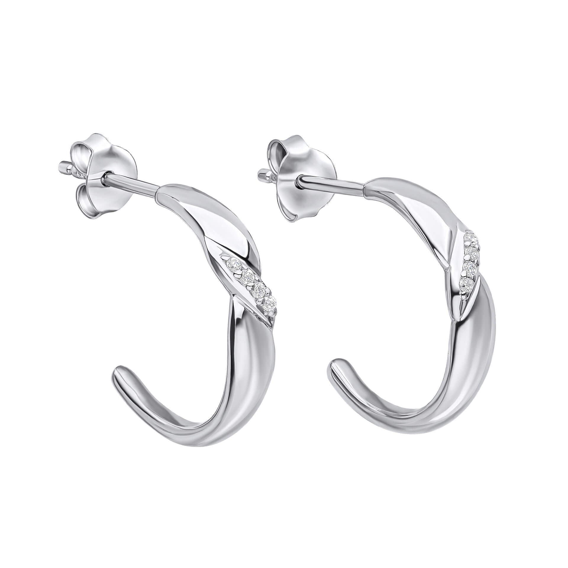 Beginnings Twist 3/4 Hoop Earrings with Cubic Zirconia