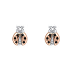 D For Diamond Ladybird Stud Earrings with Diamond
