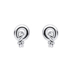 Beginnings Plain and Rope Linked Circles Stud Earrings