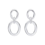Beginnings Double Oval Drop Earrings with Textured Connection Link