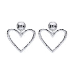 Beginnings Large Hammered Heart Drop Earrings