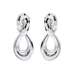 Beginnings Molten Oval Doorknocker Drop Earrings