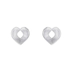 Beginnings Ridged Heart Stud Earrings