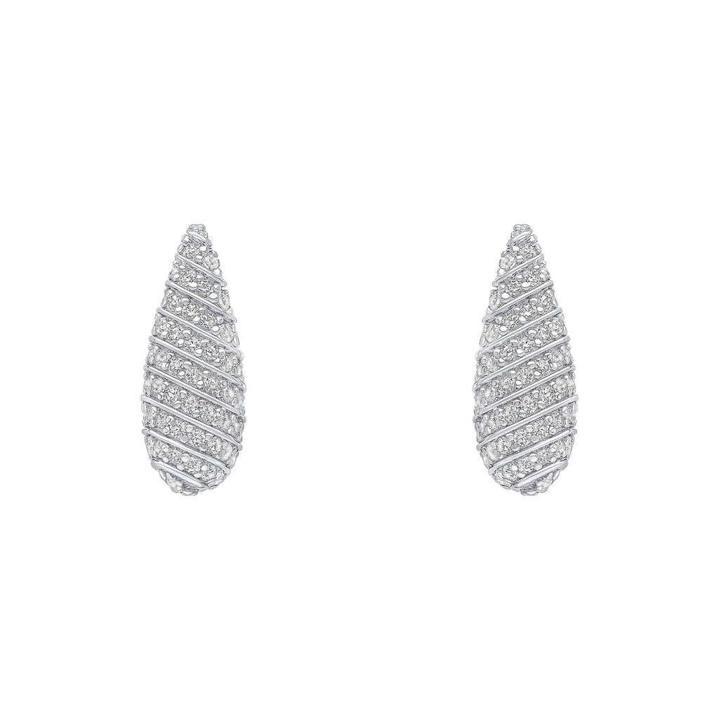 Beginnings Channel Set Droplet Stud Earrings