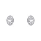 Beginnings Oval Halo Stud Earrings