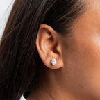 Beginnings Oval Halo Stud Earrings