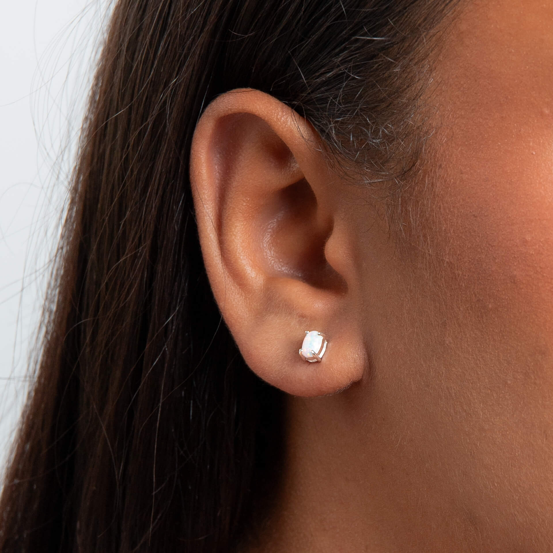 Beginnings Oval Opal Stud Earrings