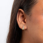 Beginnings Round Semi Precious Drop Stud Earrings
