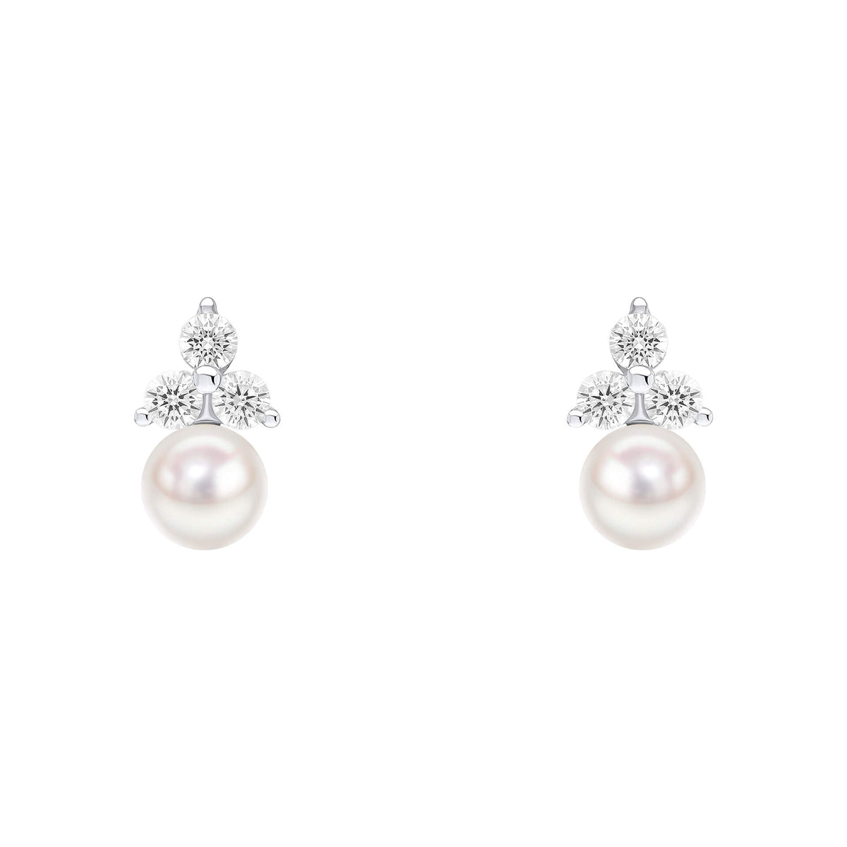 Beginnings Shell Pearl Stud Earrings with Cubic Zirconia