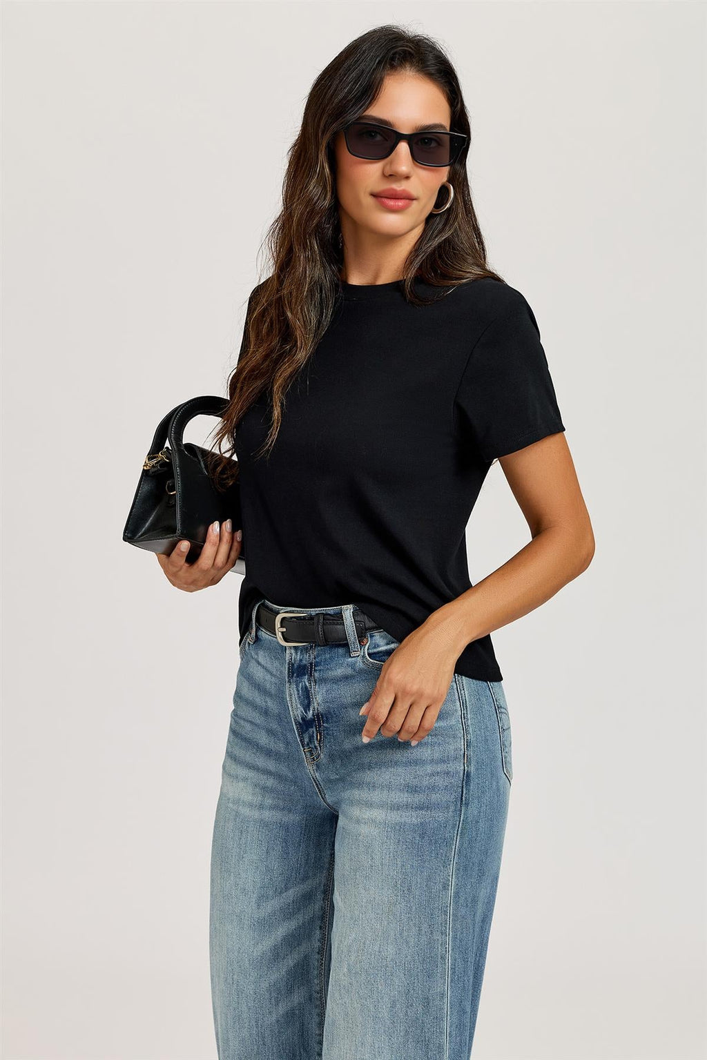 Short Sleeve Crew Neck T-shirt Black
