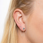 Beginnings Heart Chain Connector Double Stud Earrings