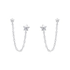 Beginnings Star Chain Connector Double Stud Earrings
