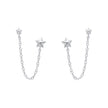 Beginnings Star Chain Connector Double Stud Earrings