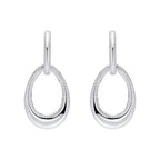 Beginnings Open Teardrop Earrings with Millegrain Edge