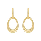 Beginnings Open Teardrop Earrings with Millegrain Edge