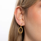 Beginnings Open Teardrop Earrings with Millegrain Edge