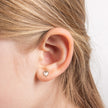 D For Diamond Mother of Pearl Heart Stud Earrings with Diamond