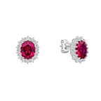 Diamonfire Oval Stud Earrings with Surround
