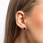 Diamonfire Oval Stud Earrings with Surround