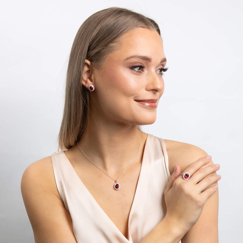 Diamonfire Oval Ring with Surround