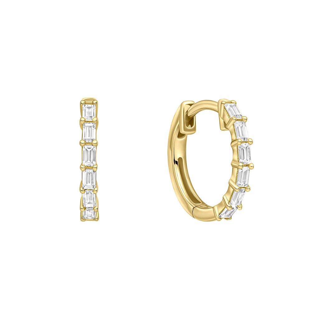 Diamonfire Baguette Zirconia Hoop Earrings