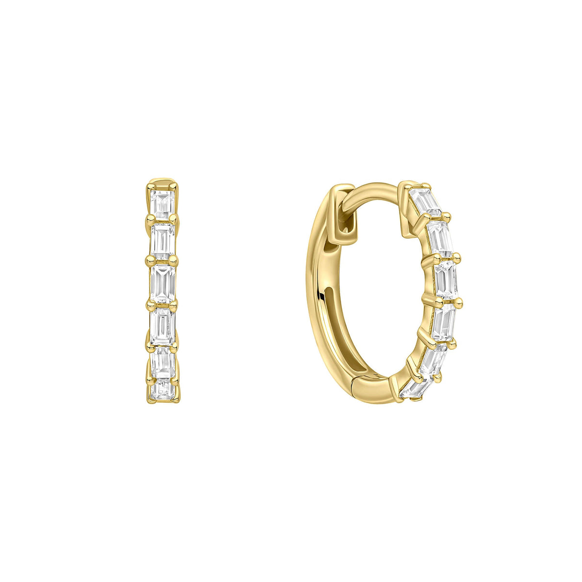 Diamonfire Baguette Zirconia Hoop Earrings