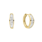 Diamonfire Channel Set Baguette Zirconia Hoop Earrings