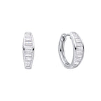 Diamonfire Channel Set Baguette Zirconia Hoop Earrings
