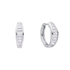 Diamonfire Channel Set Baguette Zirconia Hoop Earrings