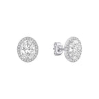 Diamonfire Oval Halo Stud Earrings