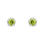 Laura Ashley Silver Petal Set Semi-Precious Stud Earrings
