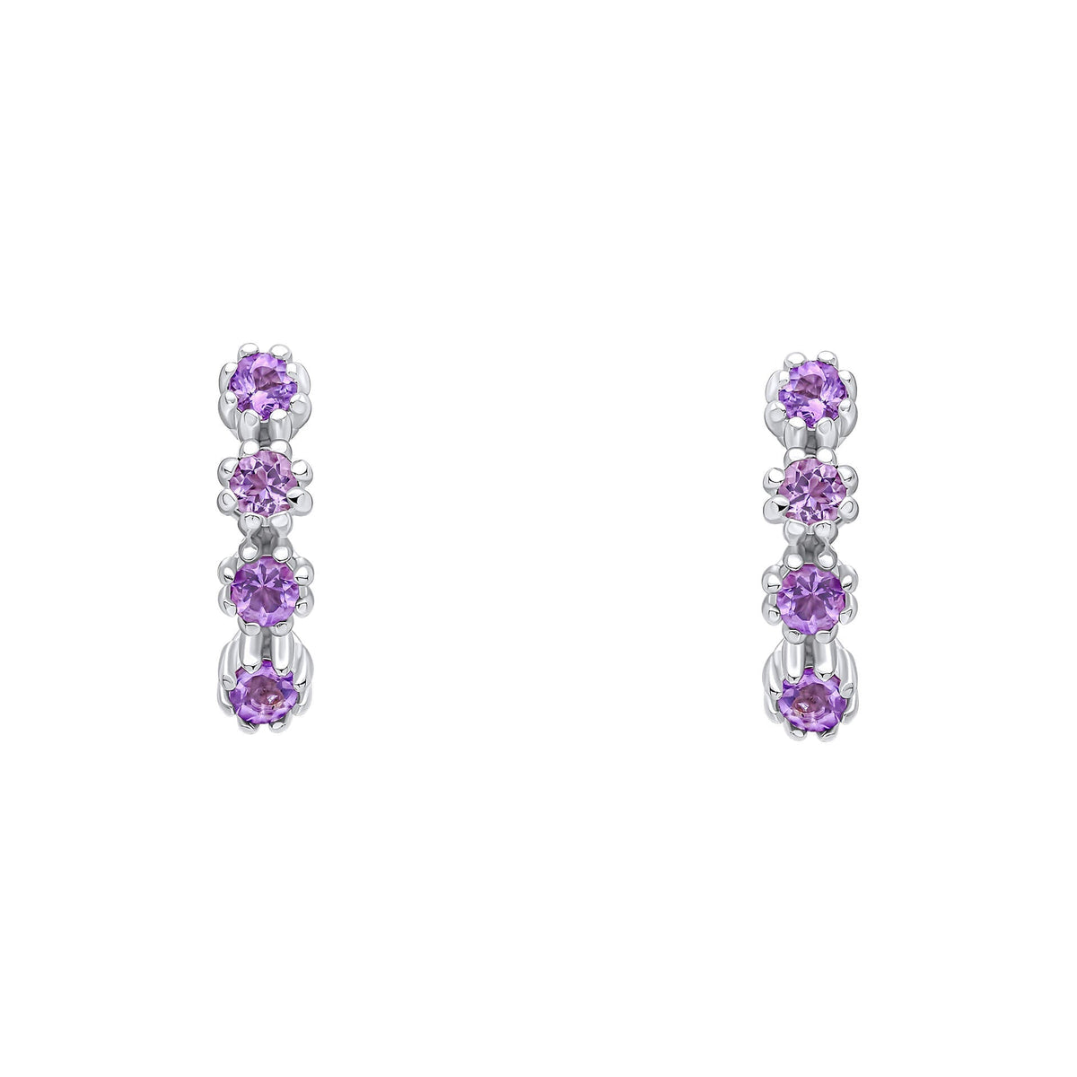 Laura Ashley Silver Alford Meadow Light Amethyst Earrings