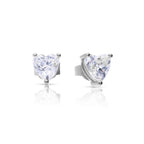 Diamonfire Solitaire Heart Shaped Zirconia Stud Earrings