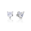 Diamonfire Solitaire Heart Shaped Zirconia Stud Earrings
