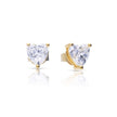 Diamonfire Solitaire Heart Shaped Zirconia Stud Earrings