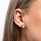 Diamonfire Solitaire Heart Shaped Zirconia Stud Earrings