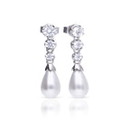 Diamonfire Statement Zirconia Drop Earrings Shell Pearl