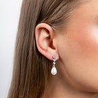 Diamonfire Statement Zirconia Drop Earrings Shell Pearl