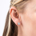 Diamonfire Flower Cluster Stud Earrings