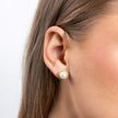 Diamonfire Shell Pearl and Zirconia Halo Stud Earrings