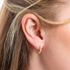 Diamonfire Medium Claw Set Zirconia Hoop Earrings