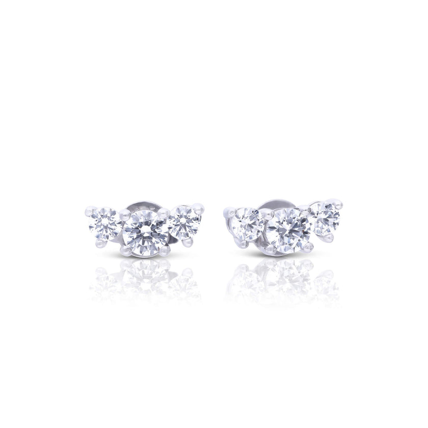 Diamonfire Trio Zirconia Stud Earrings