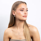 Diamonfire Alternating Shell Pearl and Zirconia Drop Earrings
