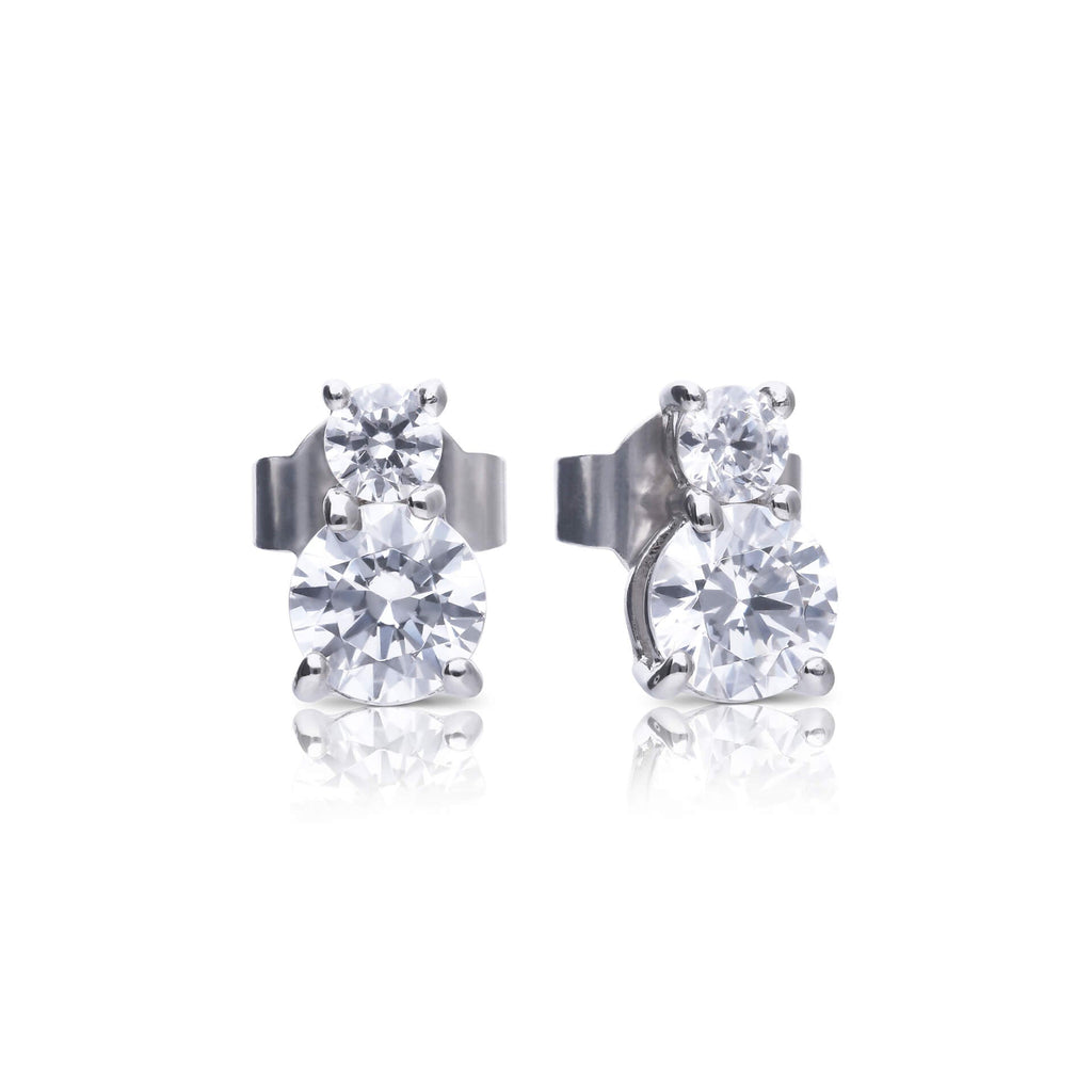 Diamonfire Duo Zirconia Stud Earrings