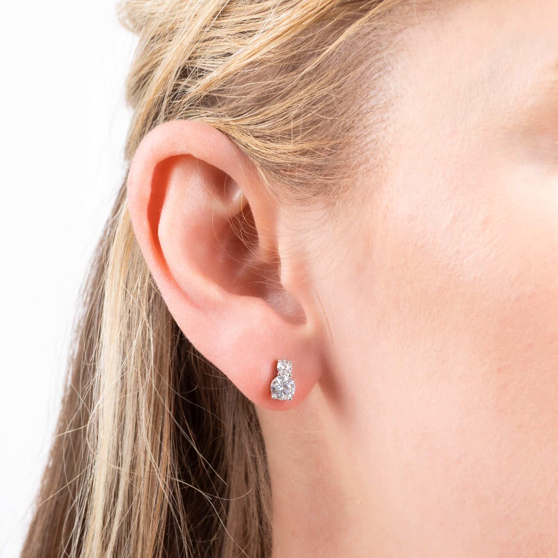 Diamonfire Duo Zirconia Stud Earrings